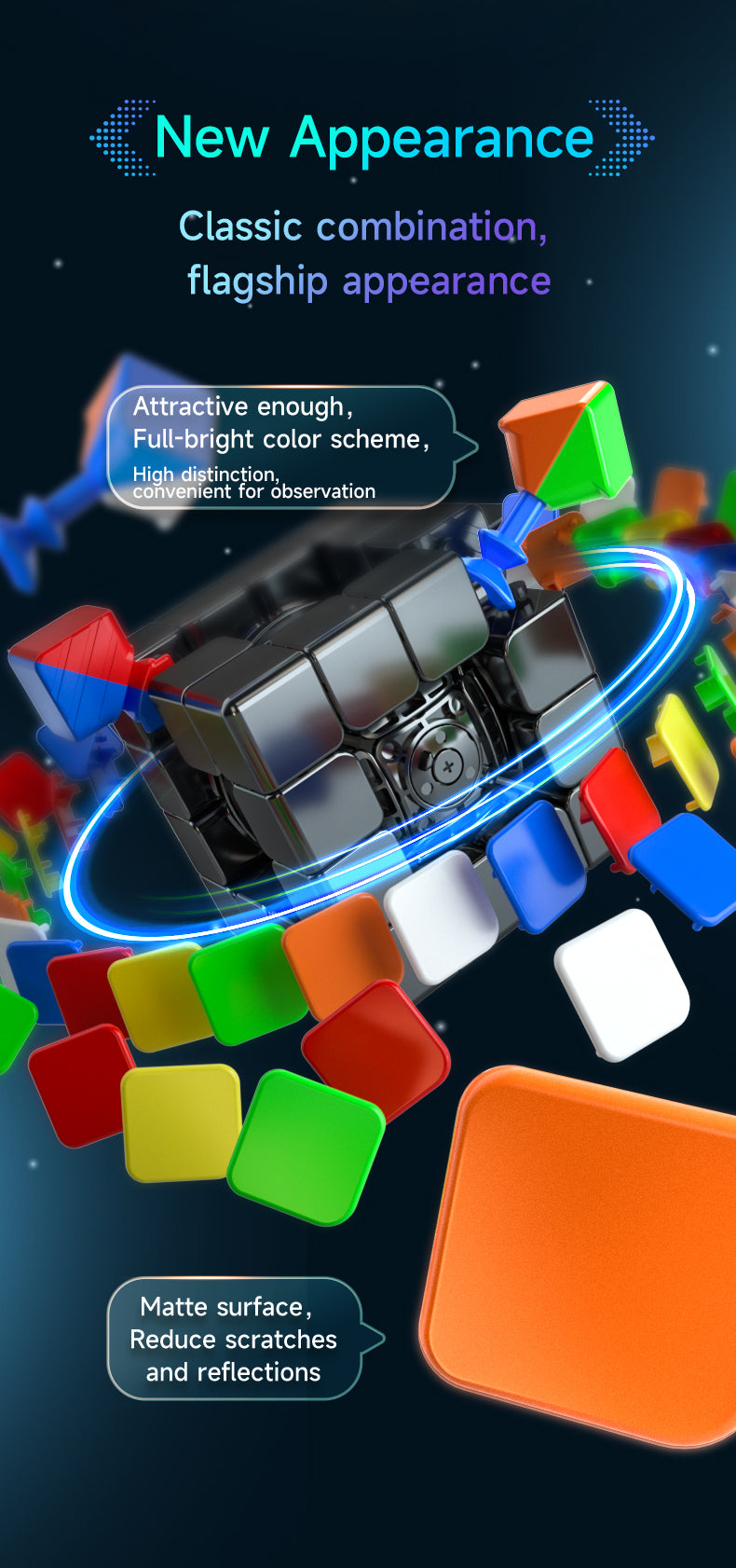 QiYi M Pro 4x4 – Magnetischer Speedcube (Stickerless, 58,5 mm)