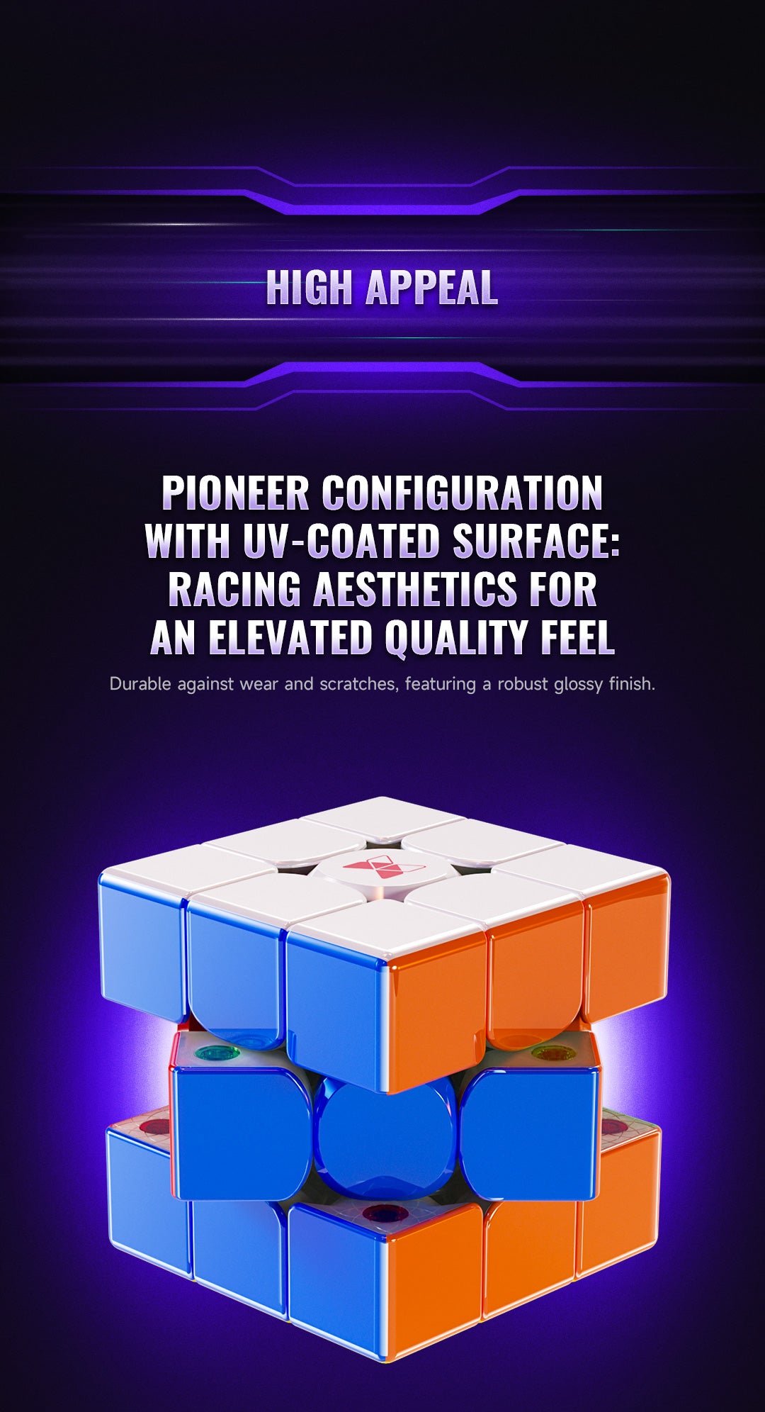 QiYi X-Man XT3 V1 3x3 Pioneer UV – MagLev Speedcube mit UV-Beschichtung und Kernmagnetsystem